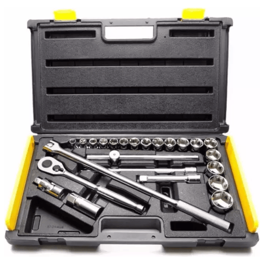 Stanley 86-589 1/2" Drive Socket Wrench Set 25pcs (10-32mm) 6pts - KHM Megatools Corp.