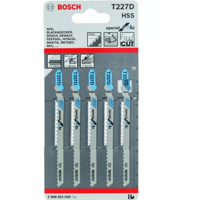 Bosch T227D Jigsaw Blade (Curved Cut) Special for Aluminum [2608631030] - KHM Megatools Corp.