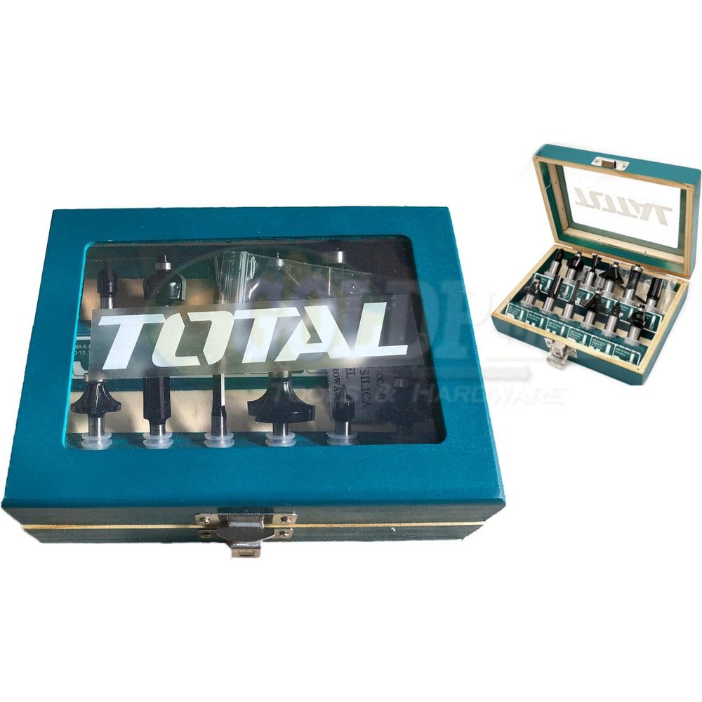 Total TACSR021 Router Bit Set 6mm Shank (12pcs) - Goldpeak Tools PH Total