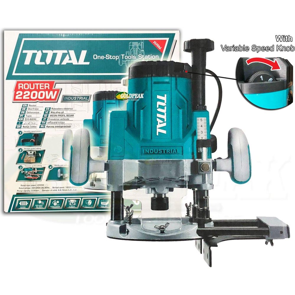 Total TR111226 Plunge Router (2200W) - Goldpeak Tools PH Total