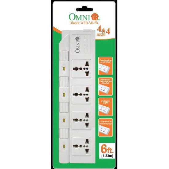 Omni WED-340 Extension Cord Set 4-Gang with Individual Switch | Omni by KHM Megatools Corp.